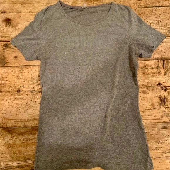 Gymshark Tops - Gymshark Gray Logo Tee Shirt Size Small